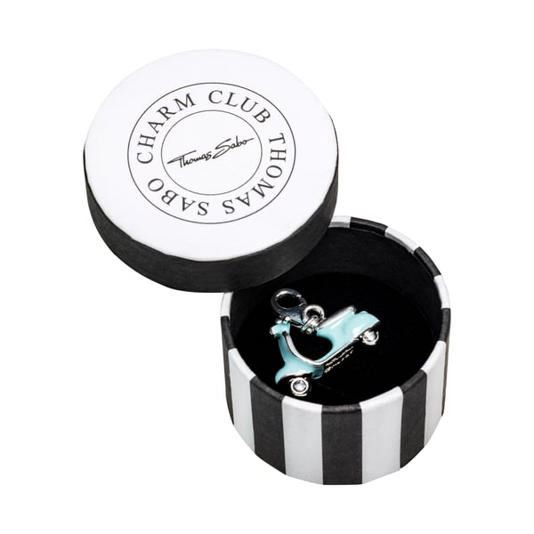Anh�nger THOMAS SABO Charm Club Charm Roller mit Motiv Vespa Motorroller t�rkis 