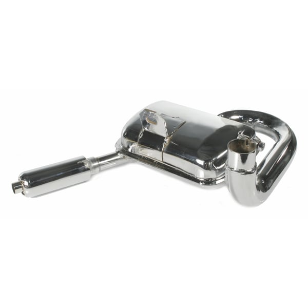 Auspuff Standard mit ESD 87565- Stahl verchromt- Farbe (ESD): chrom f�r Vespa 125 VNA-TS-150 VBA-Sprint-PX80-150-PE-Lusso