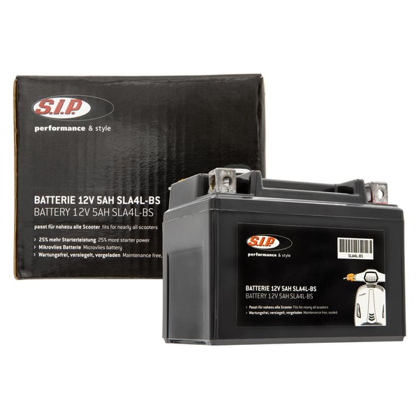 Batterie SIP 12V-5Ah- SLA4L-BS passt f�r nahezu alle Scooter 50ccm 2T-4T AC-LC