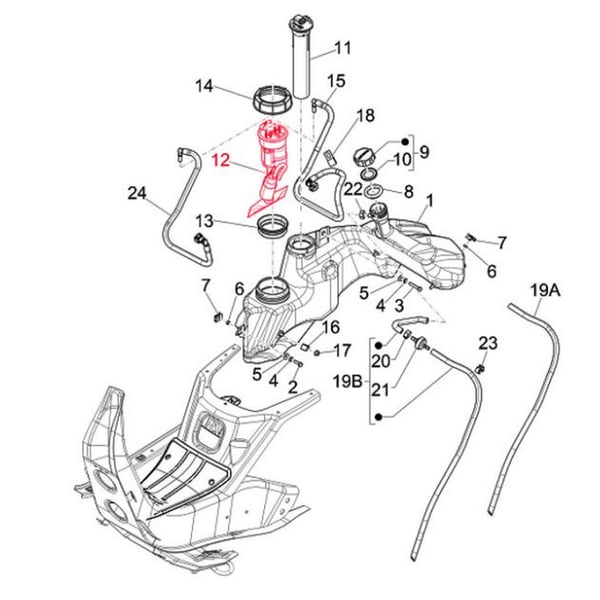 Benzinpumpe PIAGGIO f�r Vespa GTS-GTS Super-GTV 300ccm HPE (-18-)
