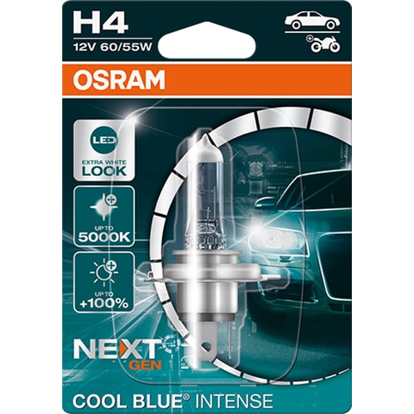 Birne OSRAM Cool Blue INTENSE 12V-60-55W- Sockel: P43T-H4 Scheinwerfer
