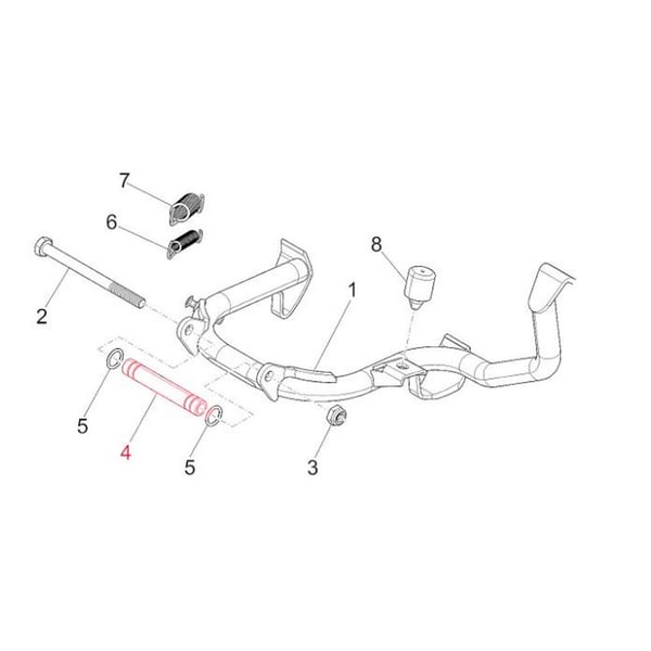 Bolzen PIAGGIO- Hauptst�nder f�r Vespa GTS-GTV 300ccm HPE (-18-)