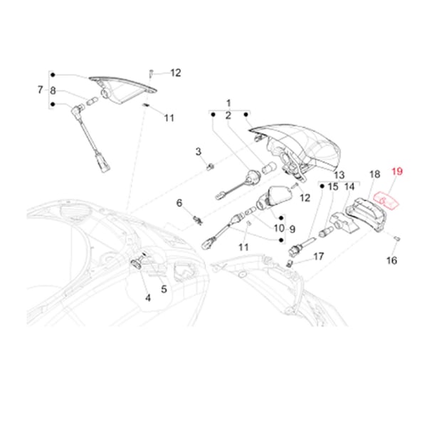 Deckel PIAGGIO- Kennzeichenbeleuchtung f�r Vespa Primavera-Sprint 50-150ccm