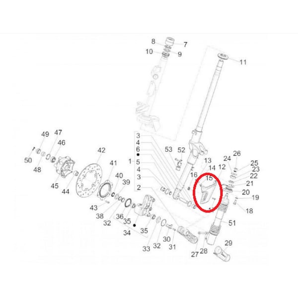 Gabelverkleidung PIAGGIO 676187 f�r Vespa 946 3V i-e- 125ccm