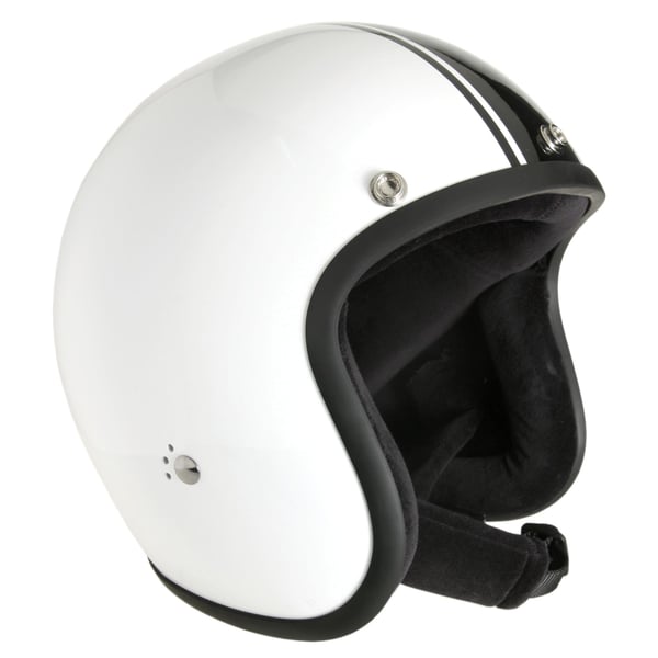 Helm BANDIT Classic Jet- weiss-schwarz- Gr- M- 57cm Jethelm