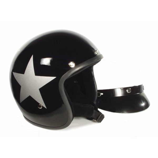 Helm BANDIT Jet Star mit silbernem Stern- schwarz- Gr- XL Jethelm