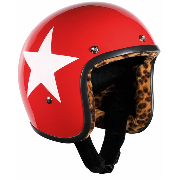 Helm BANDIT Jet Star mit weissem Stern- rot- Gr- XS Jethelm