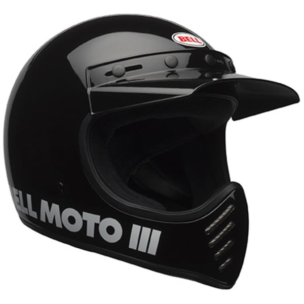 Helm BELL MOTO 3 Classic- schwarz gl�nzend- Gr- M- 57-58cm Crosshelm