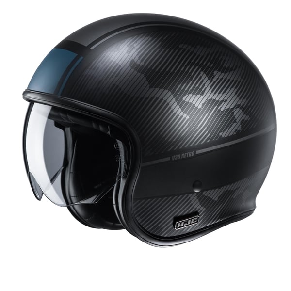 Helm HJC V30 Alpi MC5SF- schwarz-blau- Gr- XS- 53-54cm Jethelm