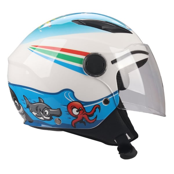 Kinderhelm BHR 838 Kid SEA- weiss-blau- Gr- M- 49-50cm Jethelm