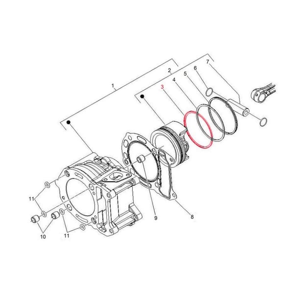 Kolbenring PIAGGIO- oben 1A011379 f�r Vespa GTS-GTS Super-GTV 300ccm HPE (-18-)- passt auch f�r PIAGGIO HPE 300ccm 4T LC i-e-