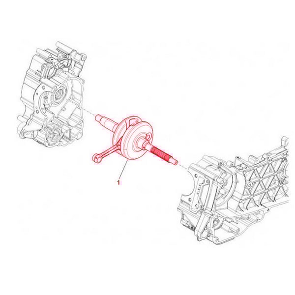 Kurbelwelle PIAGGIO 1A0027400A - 1A01654601 f�r Vespa GTS-GTS Super 125-150ccm 4T LC iGet (Euro4)