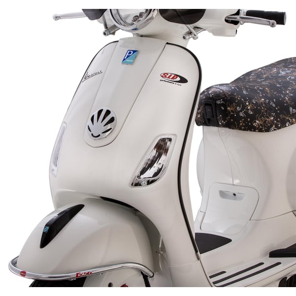 Monoschlitzrohr SIP- Beinschild- links und rechts f�r Vespa LX-LXV-S 50-150ccm