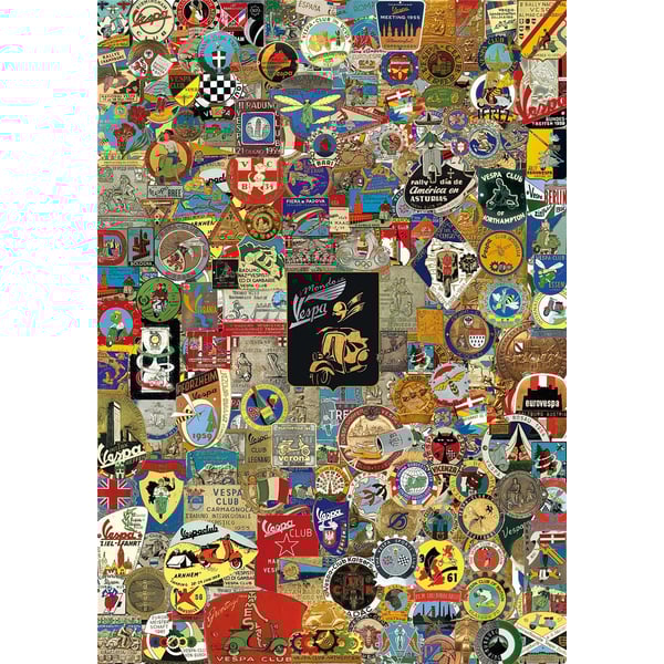Plakat mit Motiv Vespa Plaketten 