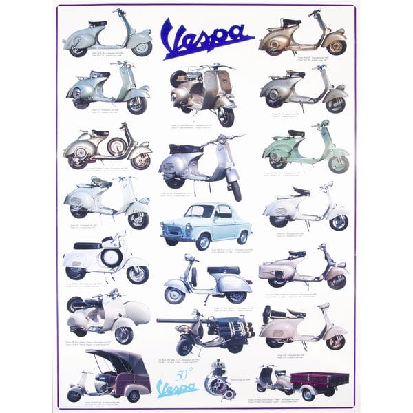 Poster mit Motiv Vespa Modelle I Motorroller 