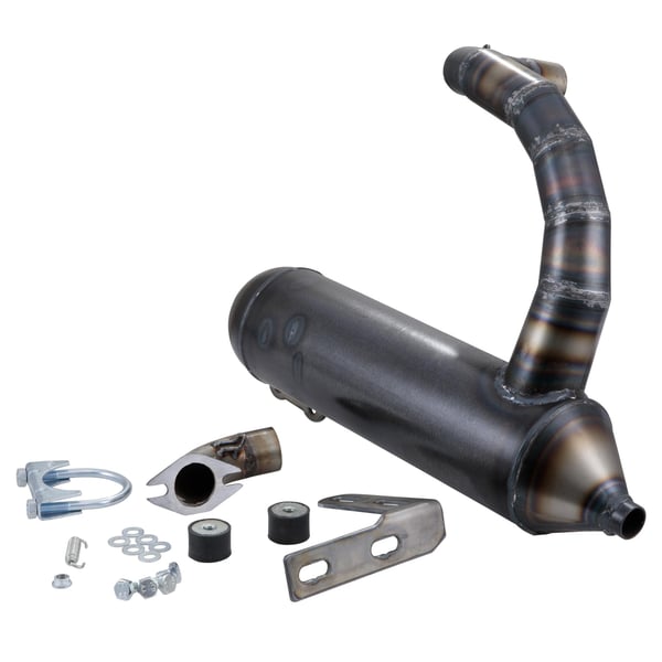 Rennauspuff EGIG Performance Superbanana Touring- Stahl unlackiert f�r Vespa 90-R-SS-100-125-PV-ET3