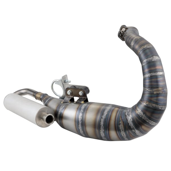 Rennauspuff EGIG Performance VRA f�r M200- Stahl klarlackiert- D�mpfer: Aluminium Farbe (ESD): silber f�r Vespa 90-R-SS-100-125-PV-ET3