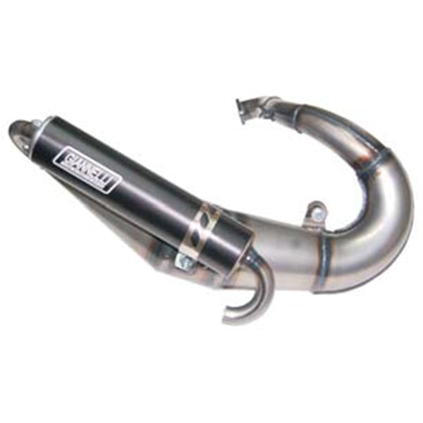 Rennauspuff GIANNELLI Vintage RACING- Stahl silber- Farbe (ESD): schwarz f�r APE 50