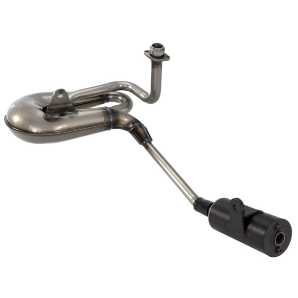 Rennauspuff GIANNELLI Vintage- Stahl silber- Farbe (ESD): schwarz f�r LML Star-Star Deluxe 125-150 4T