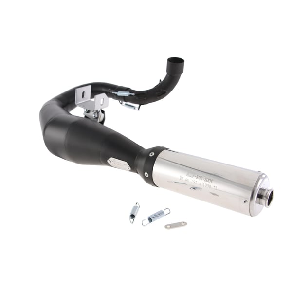 Rennauspuff SIP EVO- Stahl schwarz- D�mpfer: Edelstahl Farbe (ESD): silber f�r Vespa 125 GT-GTR-TS-150 GL-Sprint-V-PX80-150-PE-Lusso-Cosa 1