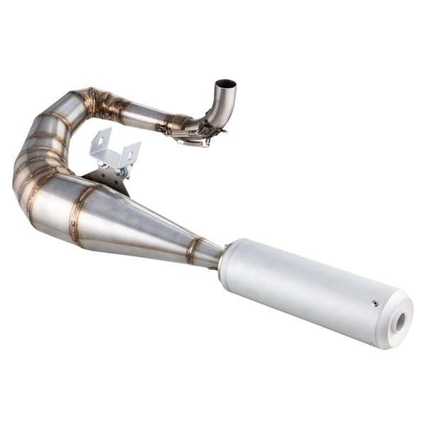 Rennauspuff SIP Performance 2-0 Silent- Edelstahl unlackiert- D�mpfer: Aluminium Farbe (ESD): silber f�r Vespa 125 GT-GTR-TS-150 GL-Sprint-V-PX80-150-PE-Lusso-Cosa 1