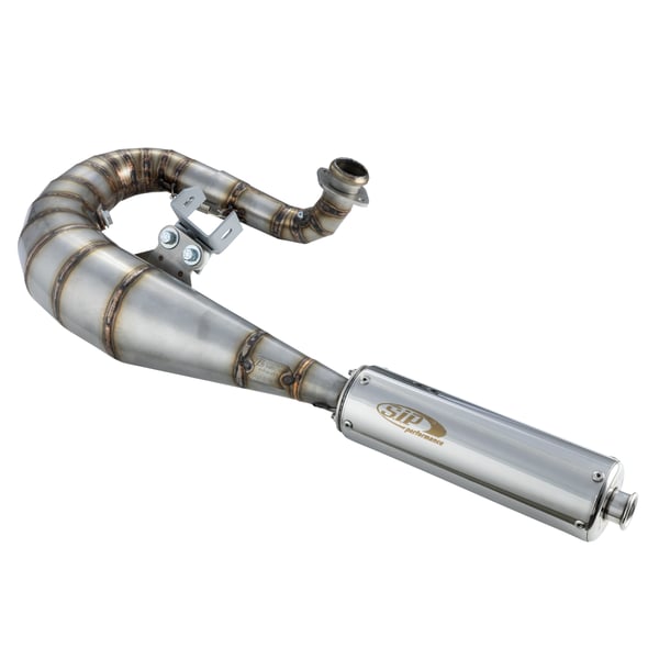 Rennauspuff SIP PERFORMANCE MUSTANG Design by NORDSPEED- Edelstahl unlackiert- D�mpfer: Edelstahl Farbe (ESD): silber f�r Vespa T5