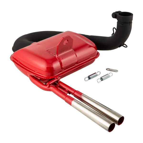 Rennauspuff SIP ROAD 3-0 Sport Optik 87565- Stahl rot- Farbe (ESD): chrom f�r Vespa 125 VNA-VNB-GT-GTR-Super-150 VBA-VBB-GL-Sprint-Super-T4