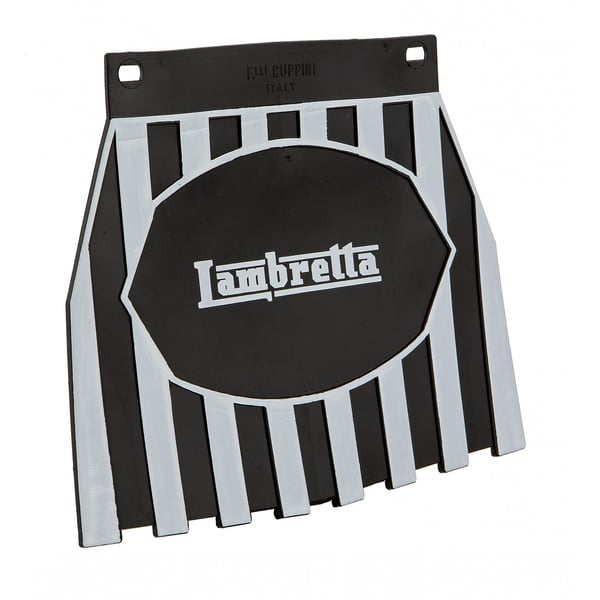 Spritzlappen mit Lambretta Schriftzug schwarz-weiss gestreift 