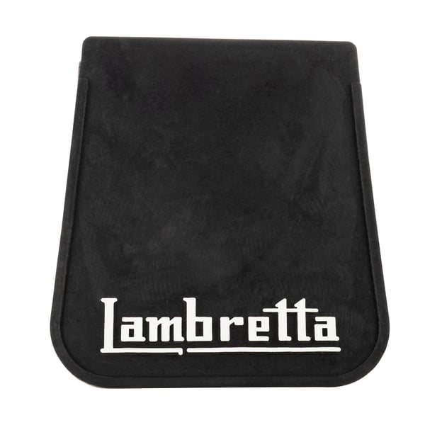 Spritzlappen SUPEREIBAR mit Lambretta Schriftzug weiss schwarz für Lambretta EIBAR 125 LI 2-150 LI 2-175 TV 2- Spritzlappen SUPEREIBAR mit Lambretta Schriftzug weiss schwarz für Lambretta EIBAR 125 LI 2-150 LI 2-175 TV 2-