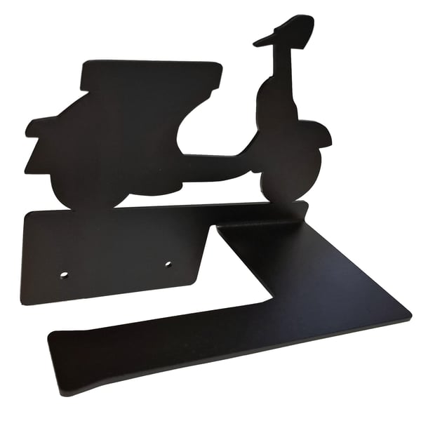 Toilettenpapierhalter MRP mit Motiv Vespa Motorroller schwarz pulverbeschichtet 