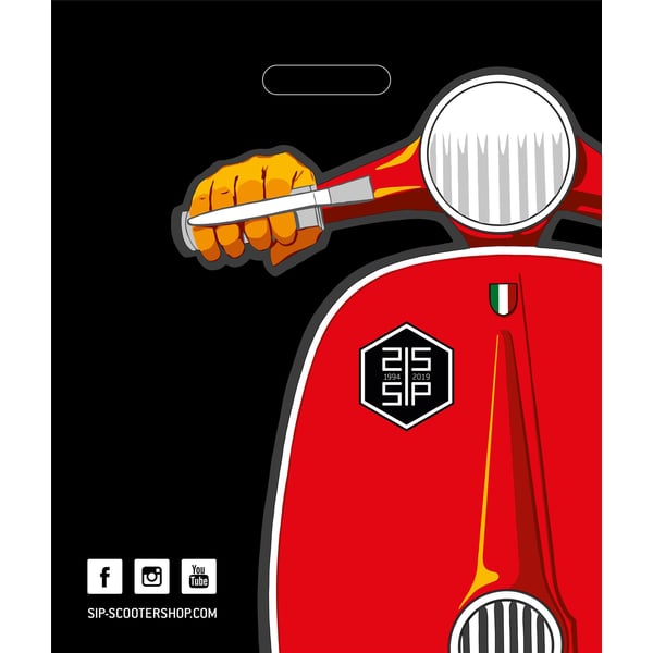 T�te SIP mit Motiv Vespa Motorroller schwarz-rot 